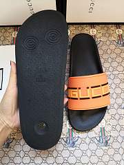 Gucci Orange Neon Slide Sandals - 3