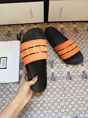 Gucci Orange Neon Slide Sandals - 2
