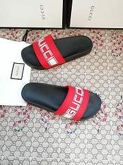 Gucci Red Neon Slide Sandals - 6
