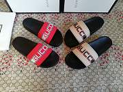 Gucci Red Neon Slide Sandals - 5