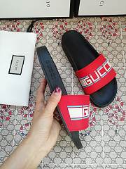 Gucci Red Neon Slide Sandals - 3