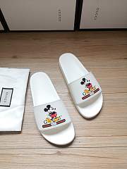 Gucci White Mickey Slide Sandals - 3