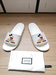 Gucci White Mickey Slide Sandals - 5