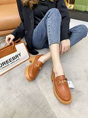 Gucci Leather Lug Sole Horsebit Loafer Cuir Shiny Leather - 6