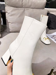 Gucci Women's Ankle Boot with Horsebit White - 5