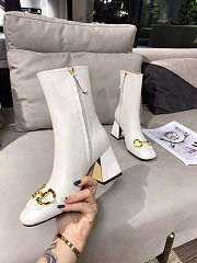 Gucci Women's Ankle Boot with Horsebit White - 3
