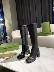 Gucci Women's Knee-High Boot with Horsebit Black ‎643889 BKO00 1000 - 1