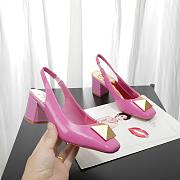Valentino Garavani Maxi Stud 60mm Slingback Pumps Pink - 6
