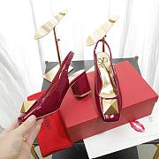 Valentino Garavani Maxi Stud 60mm Slingback Pumps Red Wine - 5