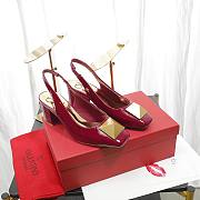 Valentino Garavani Maxi Stud 60mm Slingback Pumps Red Wine - 2
