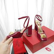 Valentino Garavani Roman Stud Square-toe Pumps Red Wine - 5