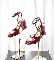 Valentino Garavani Roman Stud Square-toe Pumps Red Wine - 3