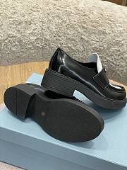 Prada Chocolate Brushed Leather Loafers Black & White - 2