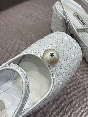 Miu Miu Sequined Slingback Pumps White - 2