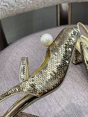 Miu Miu Sequined Slingback Pumps Gold - 2
