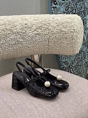 Miu Miu Sequined Slingback Pumps Black - 2
