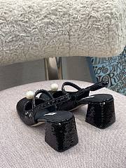 Miu Miu Sequined Slingback Pumps Black - 6