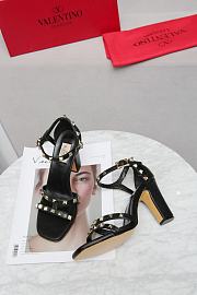 Valentino Garavani Rockstud Ankle Strap Sandal 90mm Black - 6
