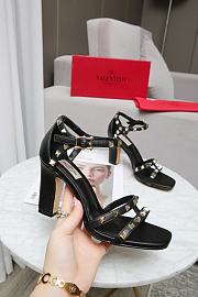 Valentino Garavani Rockstud Ankle Strap Sandal 90mm Black - 5