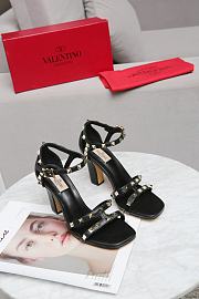 Valentino Garavani Rockstud Ankle Strap Sandal 90mm Black - 3