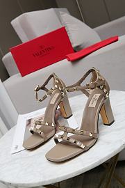 Valentino Garavani Rockstud Ankle Strap Sandal 90mm Grey - 6