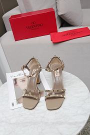 Valentino Garavani Rockstud Ankle Strap Sandal 90mm Grey - 3