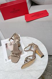 Valentino Garavani Rockstud Ankle Strap Sandal 90mm Grey - 2