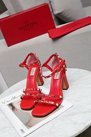 Valentino Garavani Rockstud Ankle Strap Sandal 90mm Red - 5