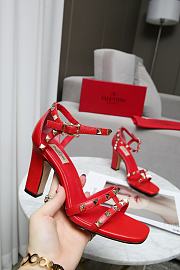 Valentino Garavani Rockstud Ankle Strap Sandal 90mm Red - 6