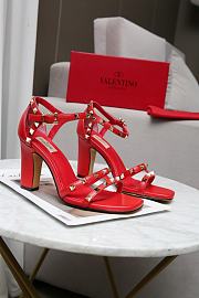 Valentino Garavani Rockstud Ankle Strap Sandal 90mm Red - 3