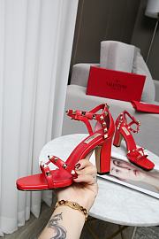 Valentino Garavani Rockstud Ankle Strap Sandal 90mm Red - 2