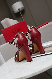 Valentino Garavani Rockstud Ankle Strap Sandal 90mm Red Wine - 5