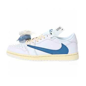 Travis Scott x Air Jordan 1 Low White Navy Blue CQ3277-100