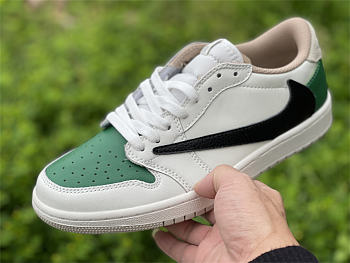 Air Jordan 1 Low White Sail Green x Travis Scott Fragment DM7866-716
