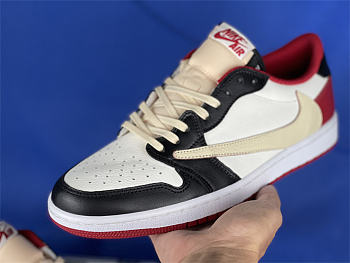 Air Jordan 1 Low White Black University Red x Travis Scott x Fragment CQ4278-088
