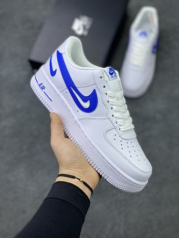 Nike Air Force 1 Low '07 FM Cut Out Swoosh White Game Royal DR0143-100