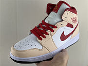 Air Jordan 1 Mid Beige White Red 554724-201 - 2
