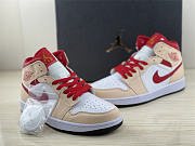 Air Jordan 1 Mid Beige White Red 554724-201 - 3