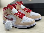 Air Jordan 1 Mid Beige White Red 554724-201 - 5