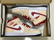 Air Jordan 1 Mid Beige White Red 554724-201 - 6