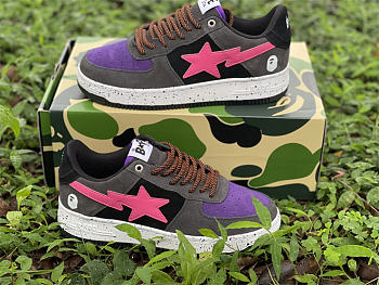 A Bathing Ape Bape Sta Black Grey Pink Suede