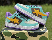 A Bathing Ape Bape Sta Teal Brown Yellow Suede - 4