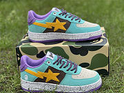 A Bathing Ape Bape Sta Teal Brown Yellow Suede - 5