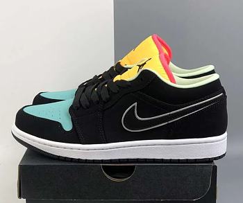 Air Jordan 1 Low Black Aurora Green Laser Orange CK3022-013
