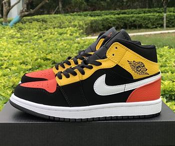 Air Jordan 1 Mid Black Amarillo Orange 852542-087