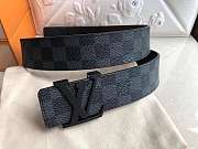 Louis Vuitton Belt Initiales Damier Graphite Black Grey  - 5
