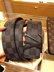 Louis Vuitton Belt Initiales Damier Graphite Black Grey  - 2