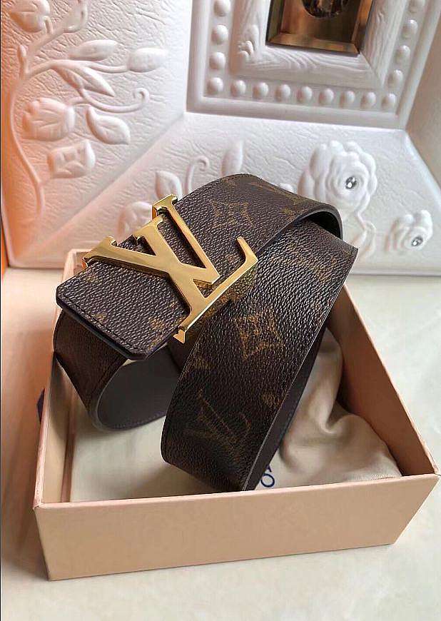 Louis Vuitton Belt Initiales Black Brown - 1