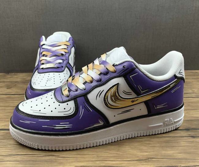 Nike Air Force 1 07 Low White Purple Metallic Gold CW2288-216 - 1
