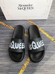 Alexander McQueen Graffiti Logo Slides Black - 6